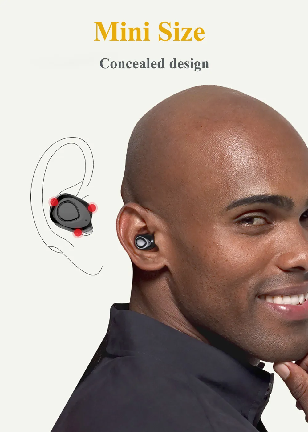 Bluetooth наушники стерео наушники беспроводные мини невидимые наушники CVC 6,0 шумоподавление гарнитура с микрофоном для Ios Android