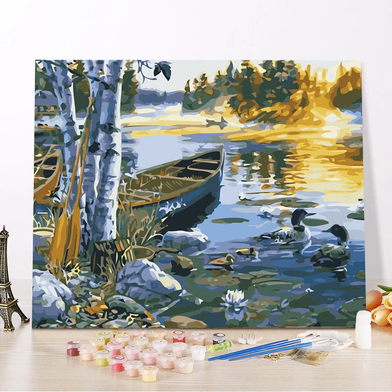 Красивый пейзаж картина маслом Настенная на холсте набор для рисования плакат и