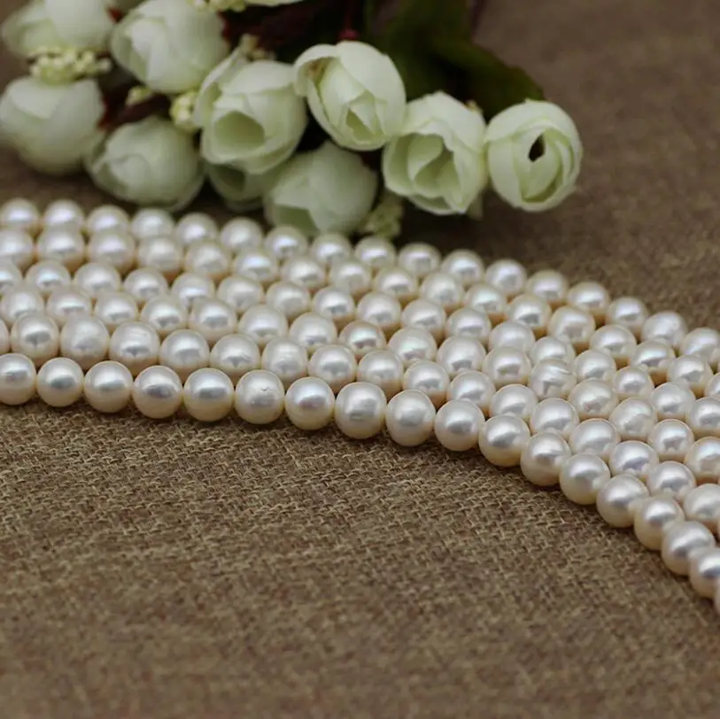 2017 New 924+++ 1PC Natural freshwater pearl semi finished Necklace DIY handmade 9~10 round |