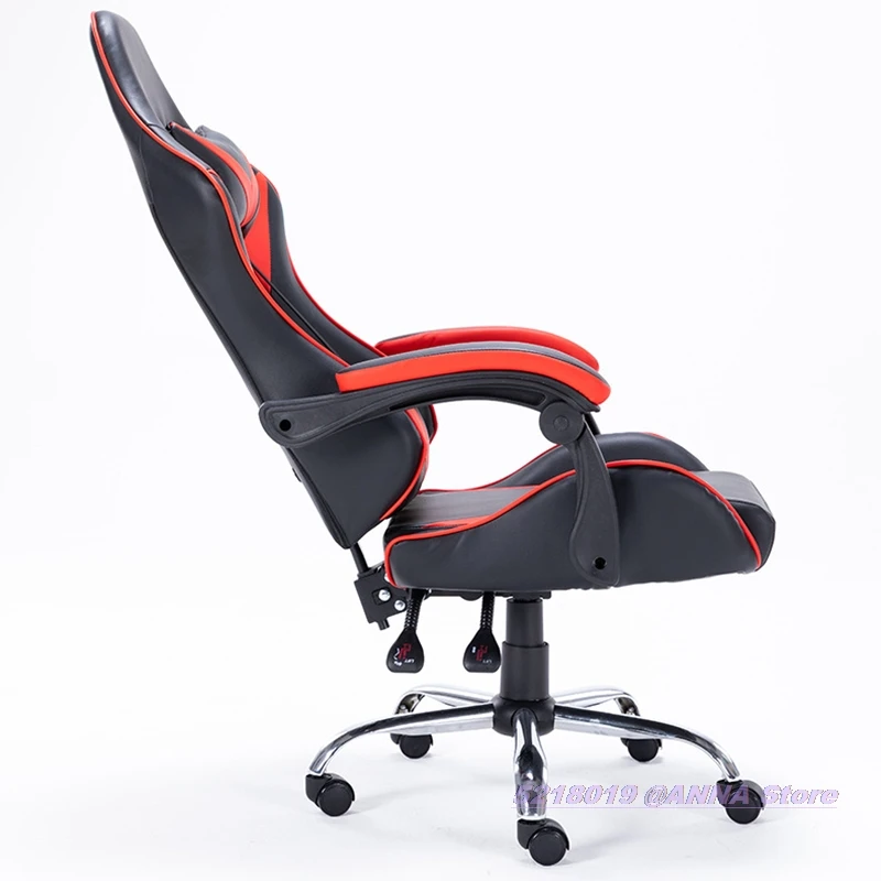 

Dual-purpose S-shaped Gaming Chair Cool Black Computer Desk Set Home Office Reclining Swivel Ergonomic Men Style Red Modern Red