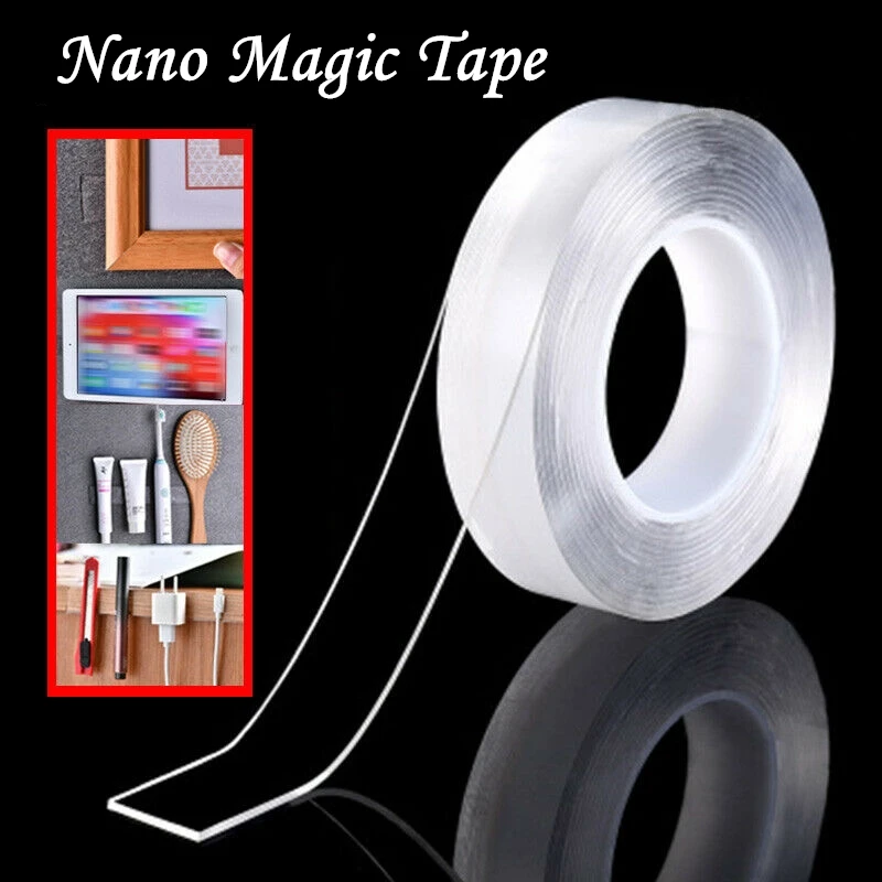 

1/2/3/5m Reusable Double-Sided Adhesive Nano Traceless Tape Removable Sticker Washable Adhesive Loop Disks Tie Glue Gadget