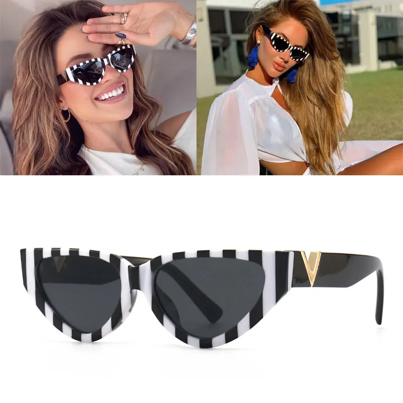 Солнцезащитные очки женские кошачий глаз винтажные с индивидуальным узором