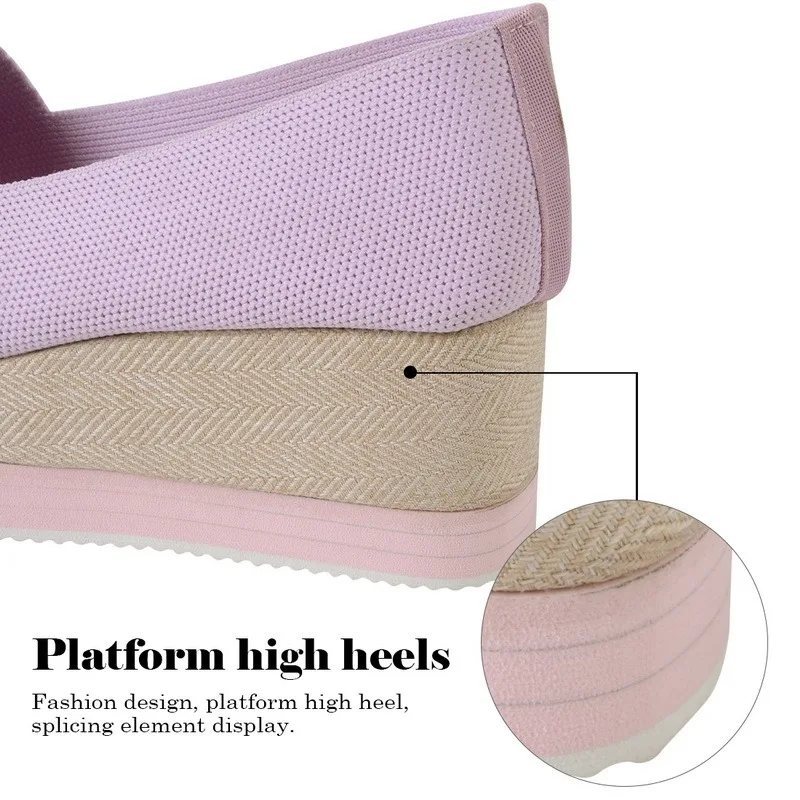 

Spring Summer Wedge Woman Shoes Flats Platform Sneakers Ladies Comfort Loafers Slip On Casual Shoes Flock Thick Bottom Shoes