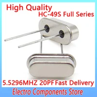 10pcslot hc 49us 2pin quartz resonator passive crystal oscillator hc 49s through holes 5 5296mhz dip 2 20pf %c2%b120ppm new diy kit