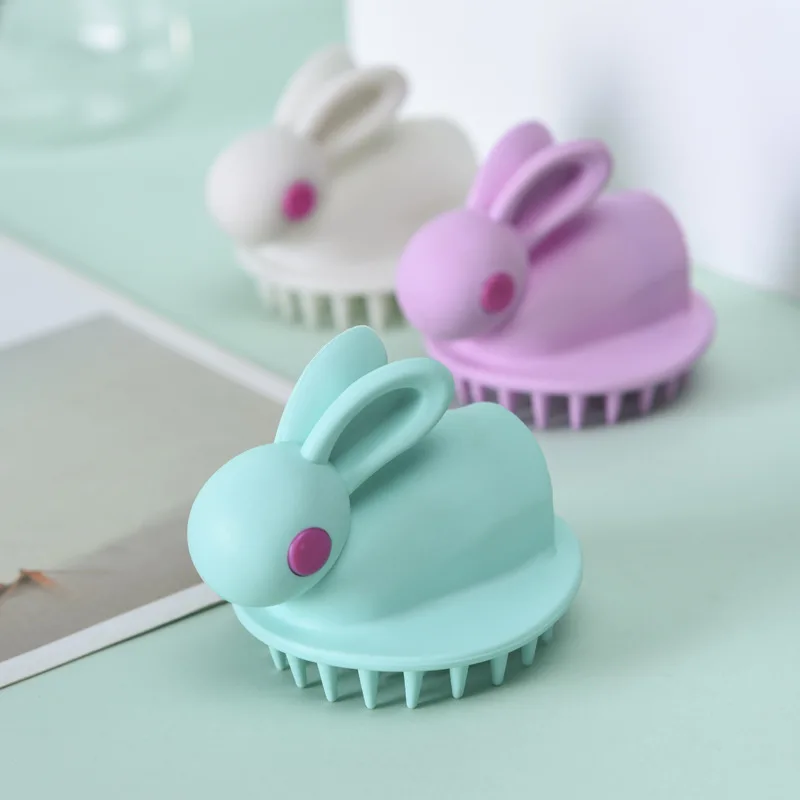 Cepillo de ba&ntilde;o para beb&eacute;, cepillo de masaje de champ&uacute; de conejo bonito, suministros de peluquer&iacute;a, peine de masaje de champ&uacute; para beb&eacute;, 1 unidad-2