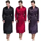 Мужские шелковые атласные халаты, халат, Ранняя Пижама S  3XL Plus _ подходит для всех сезонов