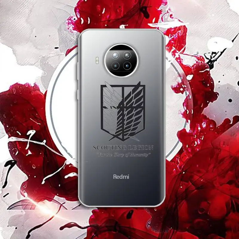 

attack on titan Phone Case Transparent for Xiaomi Redmi note 10 t 8 9 pro lite 11