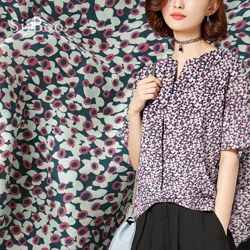 Новая мода Красный Печатный чистый 100% шелк крепдешин песчаная промытая ткань для