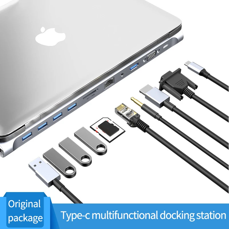 

USB-концентратор Type-C на 3,0 USB HDMI-совместимый Стандартный RJ45 USB-разветвитель для MacBook Pro, разветвитель с несколькими портами типа C, док-станция т...