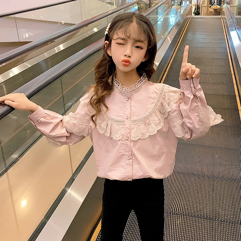 Белая блузка для девочек подростков хлопковая школьная рубашка одежда 6 8 10 12 14 15