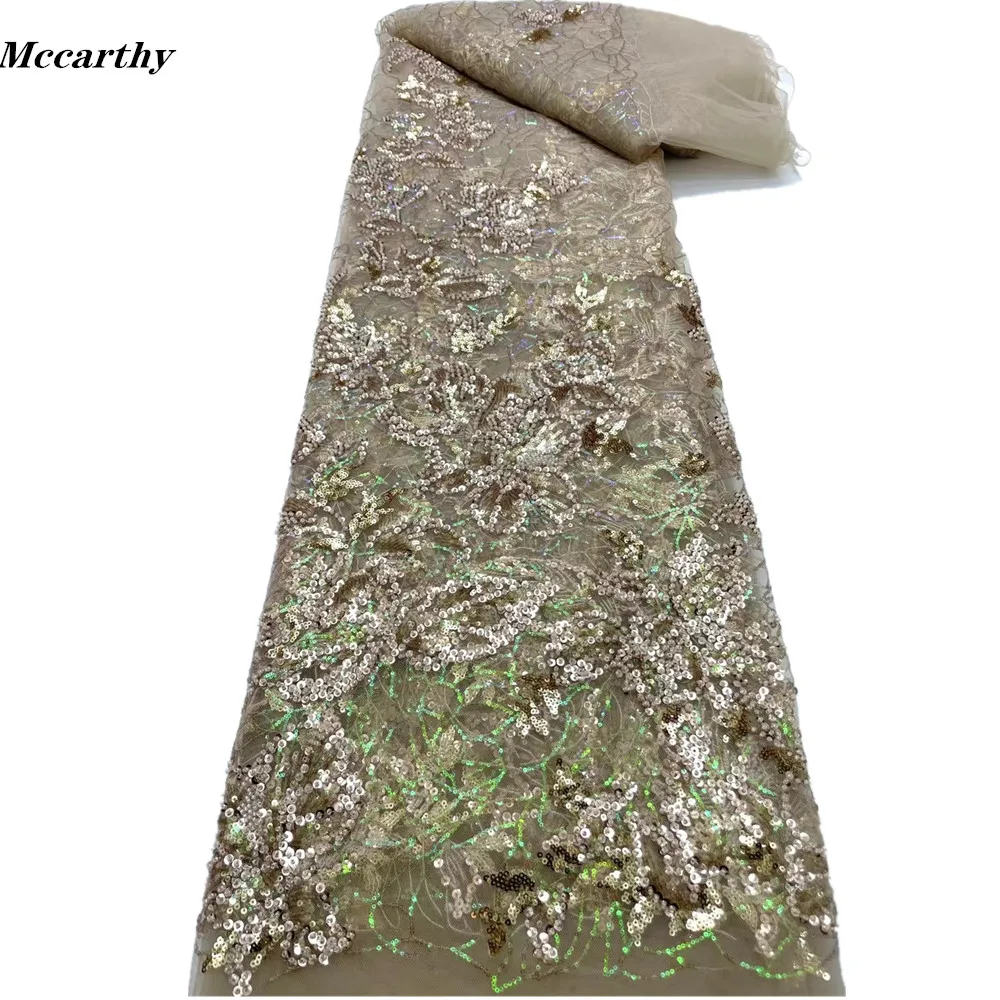 

Mccarthy африканская роскошная кружевная ткань с блестками 2021 Высококачественная кружевная французская кружевная ткань для шитья нигерийских...