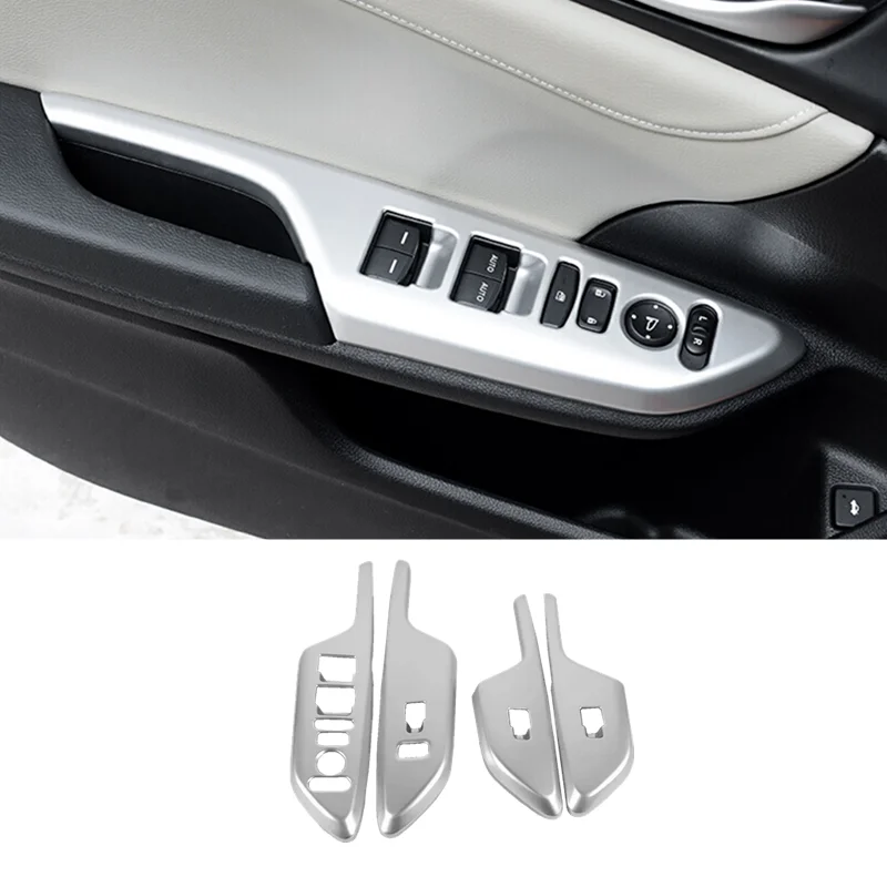 

2016/17/18 For Honda Civic 10th-Car Door and Window Glass Lifting Switch trim Cover-ABS Matte/Red auto interior accessories 4pcs