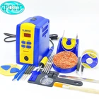 Паяльная станция с цифровым термостатическая пайка, вилка стандарта ЕССША, 110 В220 В + сварочный провод для наконечников T12