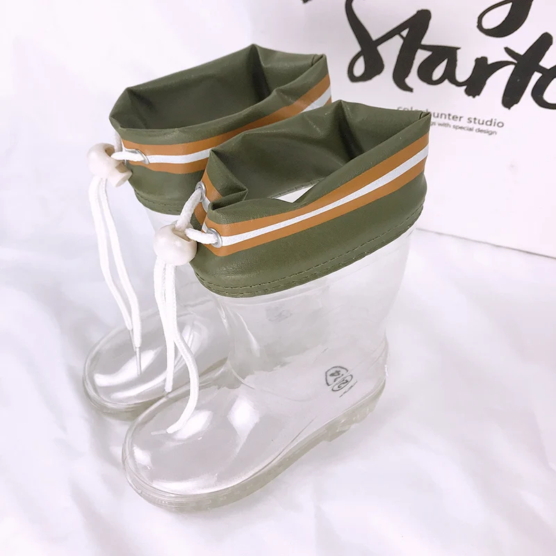 White-26 Only Jime/Новинка года; прозрачная обувь; ПВХ; модная водонепроницаемая обувь для дождливой погоды для детей; детская обувь; резиновые сапоги - Цвет: White-26