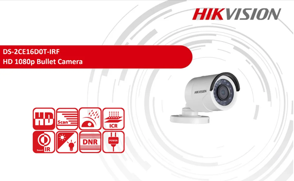 Фото Камера Hikvision HD инфракрасная камера 20 м CVBS/AHD/TVI/CVI 2MP HD1080P Afstand IP66 weerbestendig |