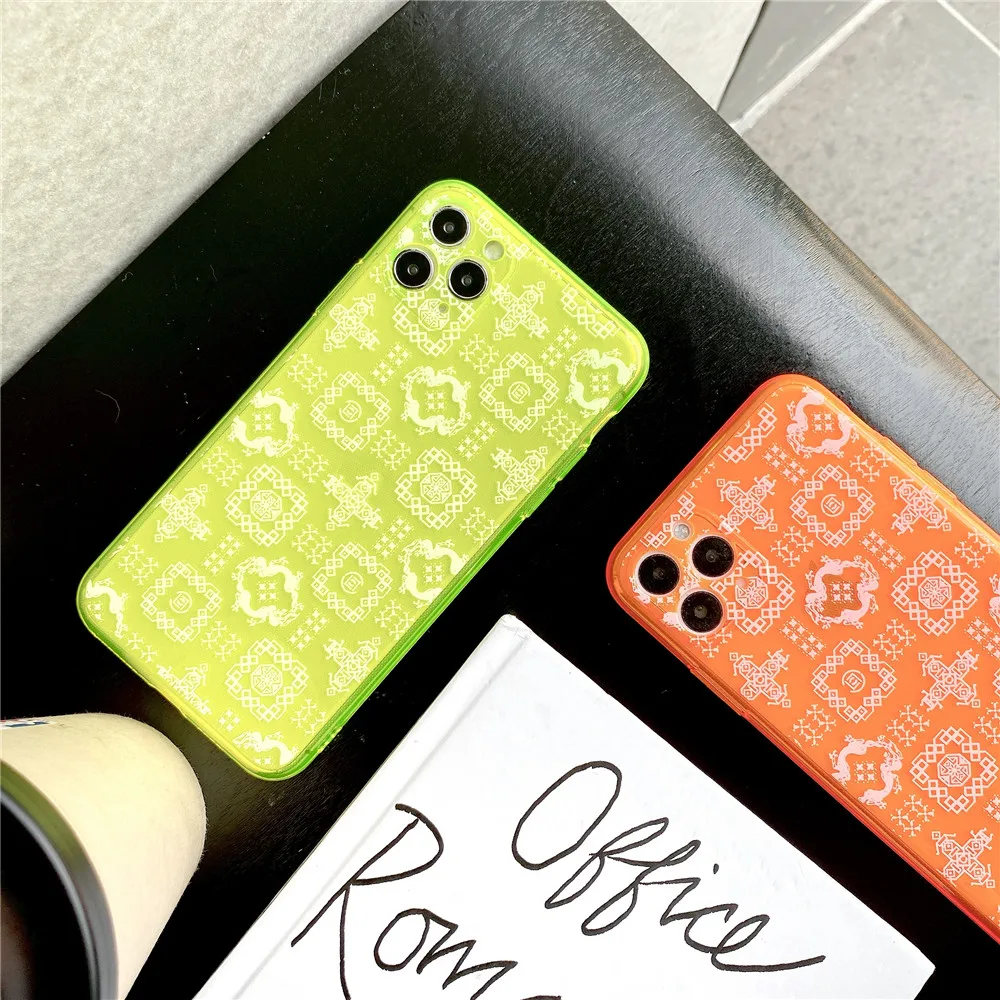 Флуоресцентный Шелковый чехол популярного бренда для телефона iPhone 11 12 Pro X XS MAX XR 7 8