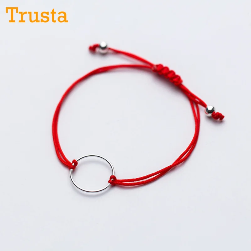 Trusta, новинка,, 925 пробы, серебряный браслет, ювелирное изделие, 9,1 г, материал, цельное серебро, простой открытый Браслет-манжета, подарок для девочек, DS1504