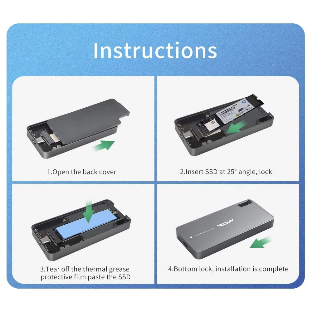Твердотельный накопитель Zomy M.2 NVMe на USB 3 1 корпус для жесткого диска чехол SSD с