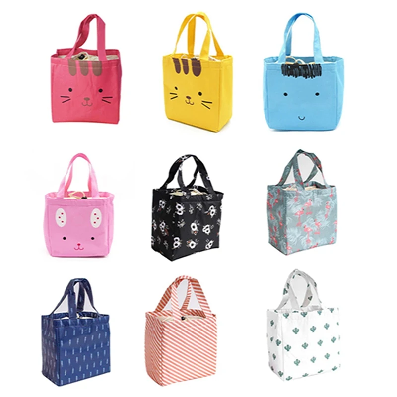

Lunch Box Functional Pattern Cooler Portable Insulated Canvas Lunch Bag Thermal Food Picnic Lunch Bags For Women Kids