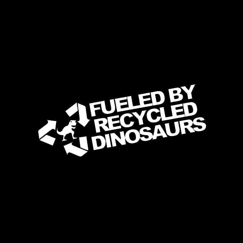 Car Sticker Fashion FUELED BY RECYCLED DINOSAURS Funny 3D Stickers On Styling Creative 14CM*4.5CM | Автомобили и мотоциклы