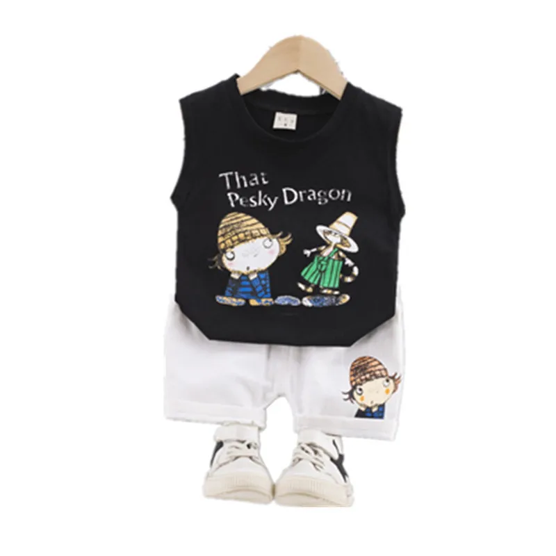 Детская летняя одежда с рисунком для маленьких мальчиков и девочек Хлопковый