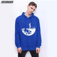 cosmonaut lunar cleaner on the moon funny graphic hoodies cotton casual cartoon fashion mens clothing oversized plush pullover