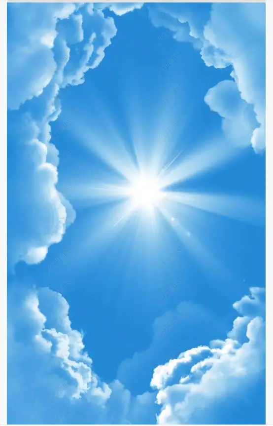 Пользовательские потолочные обои 3d Зенит Настенные для стен HD красивое голубое