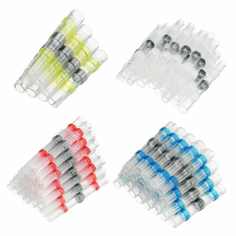 

10/20/100/500PCS Solder Seal Wire Connectors, Butt Connectors Heat Shrink Electrical Insulated Marine Waterproof Wire Terminals