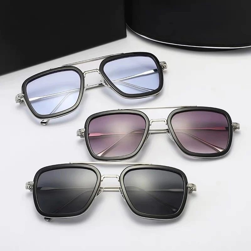 Солнцезащитные очки Мужские в стиле стимпанк винтажные металлические солнечные