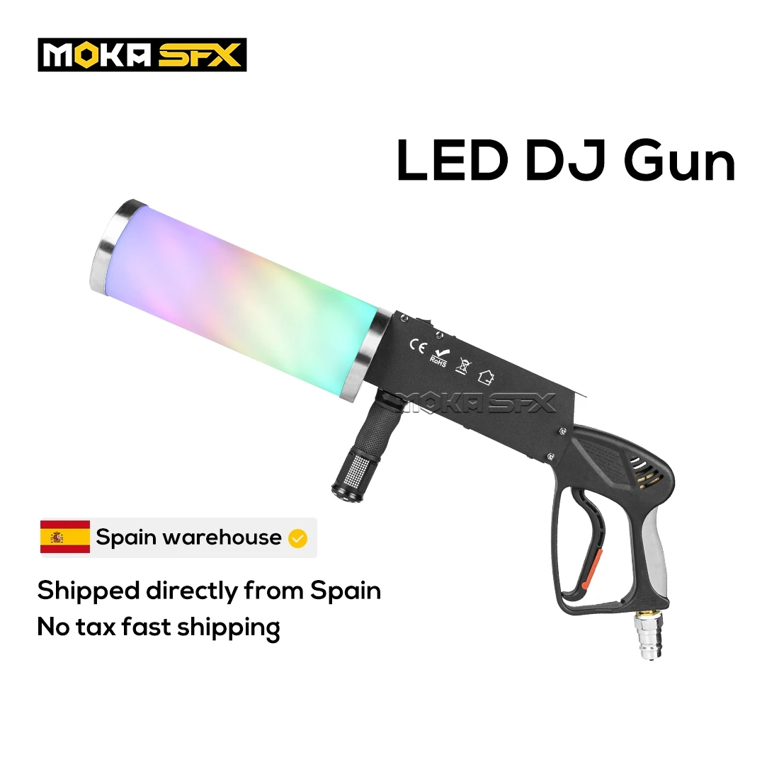 Price Pistola de chorro de Metal, equipo de DJ, Co2, Arma de niebla con manguera de 3M, efecto de iluminación LED de escenario, Gas Co2 para espectáculo de discoteca