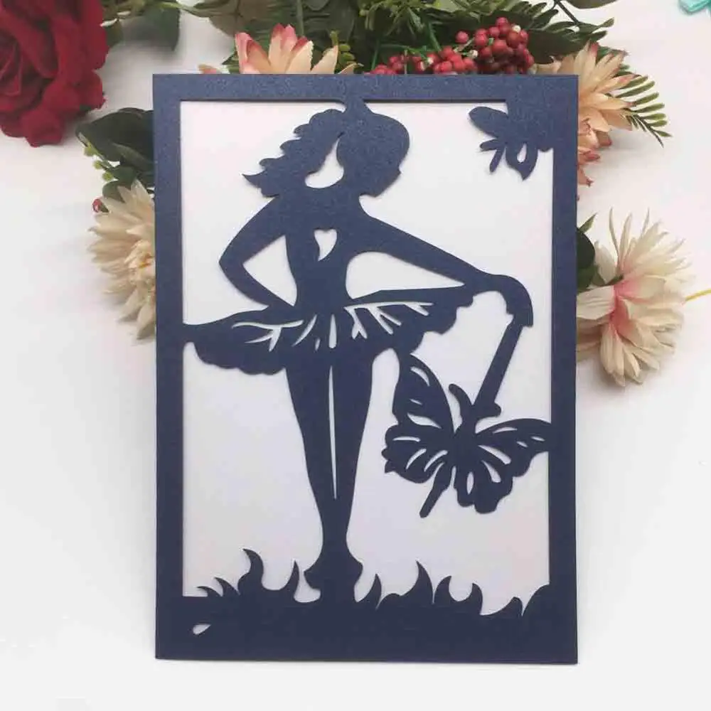 

50pcs/lot Princess Wedding Invitation Cards Using For Engagements Birthday Marriage Party Events Invitation Cards