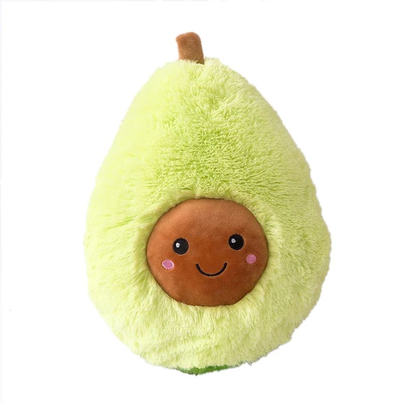 Зеленый Kawaii авокадо плюшевая подушка фруктовая кукла креативная улыбка плюшевая игрушка в форме растения авокадо Подушка-подарок на день рождения для детей - Цвет: Зеленый