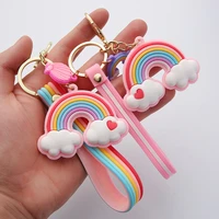 silicone keyring for women cute shell rainbow keychain charms colorful bell keychain car accessories jewelry wholesale trend new