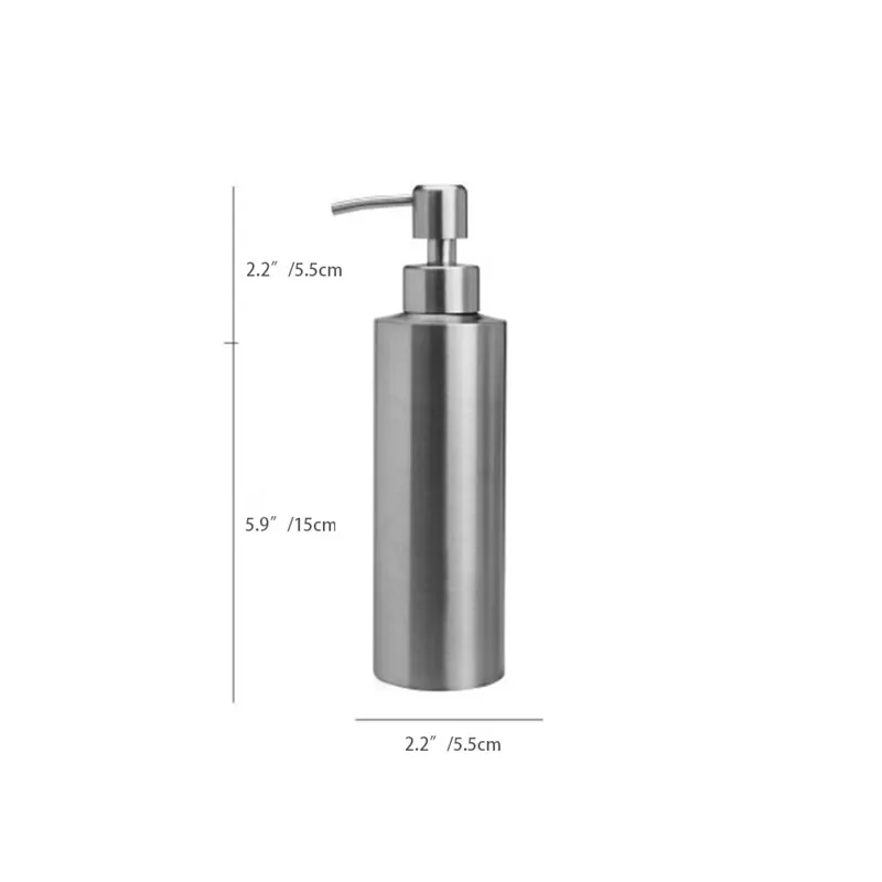 550ML SEAAN 304 диспенсер для мыла из нержавеющей стали, кухонный кран для раковины, диспенсер для шампуня, контейнер для мыла на бортике, бутылка для моющего средства - Цвет: 550ML