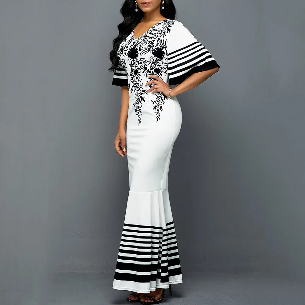 Белое Женское платье русалки в африканском стиле лето 2020 Длинные Платья с