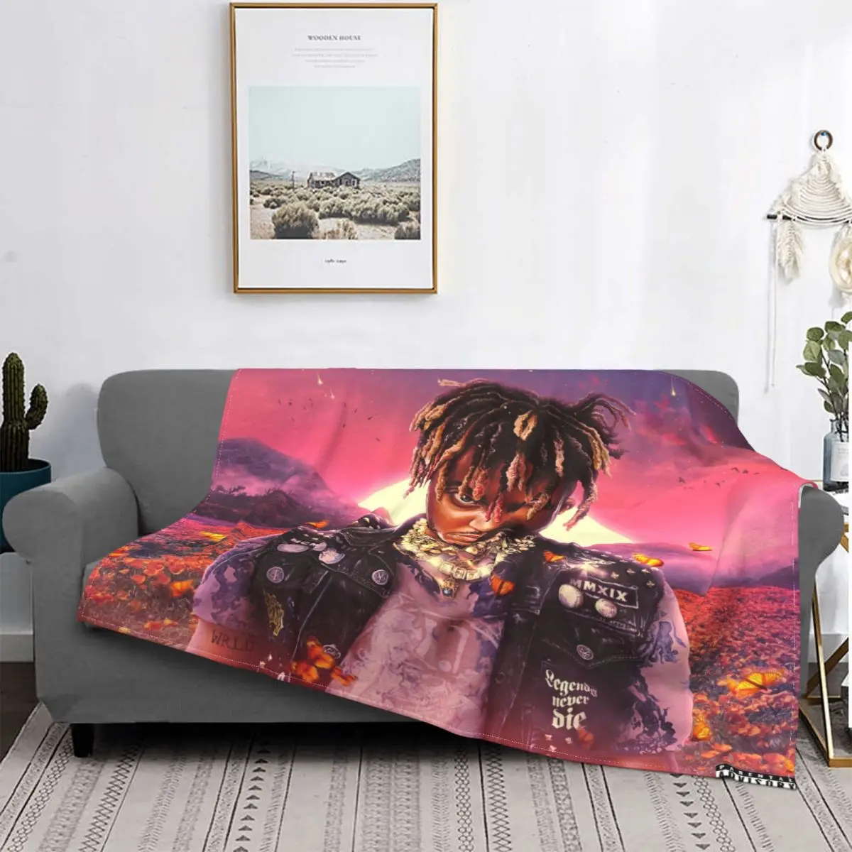 

Juice Wrld-Manta de estilo Popular, colcha, cama a cuadros, manta de lino para bebé, manta ponderada
