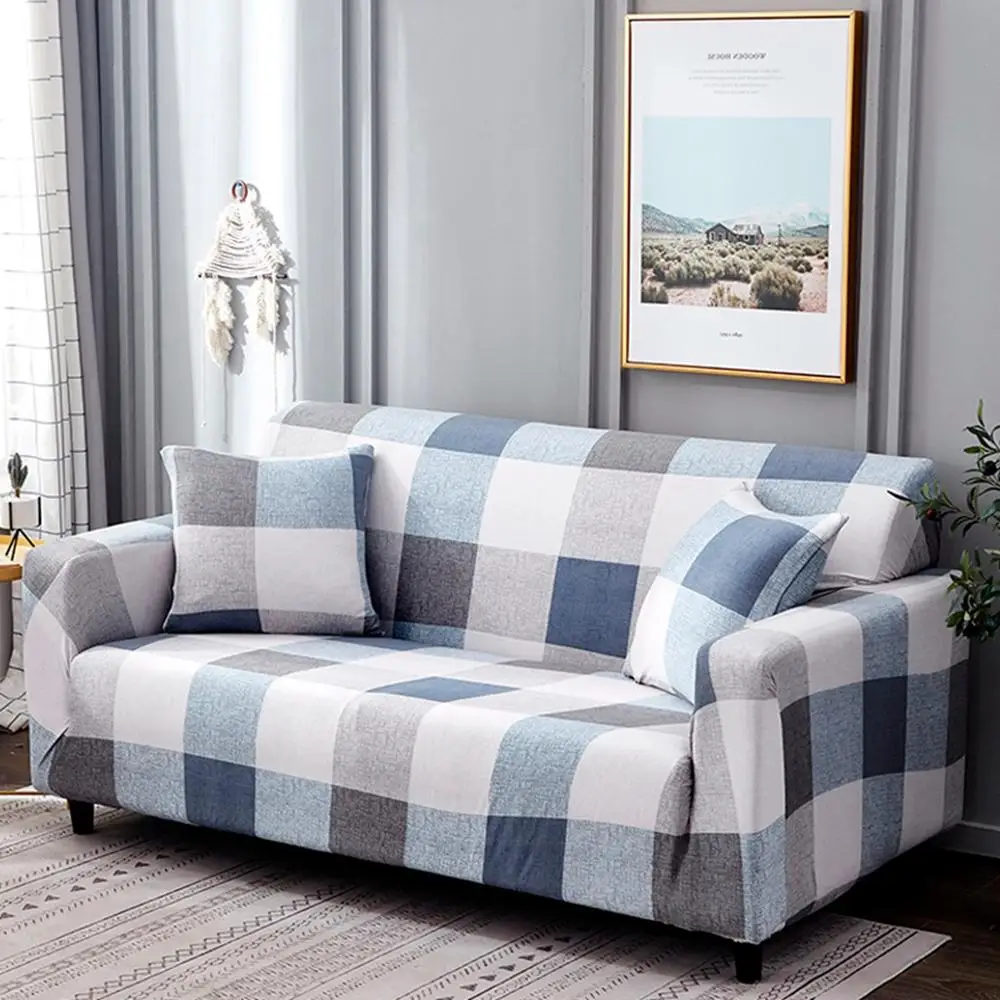 Эластичный геометрический чехол на диван для гостиной современный секционный
