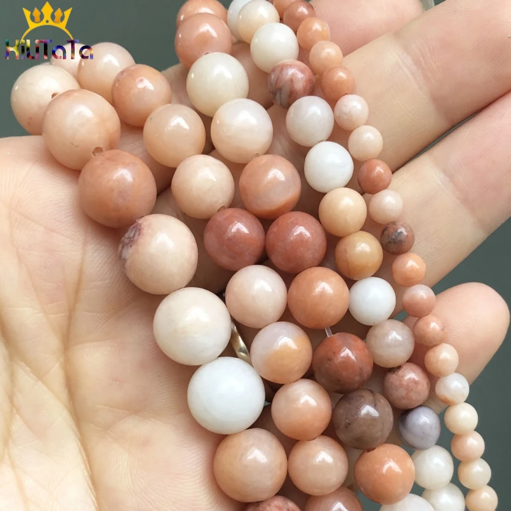 Бусины Из Натурального авантюрина круглые бусины с отверстием россыпью для