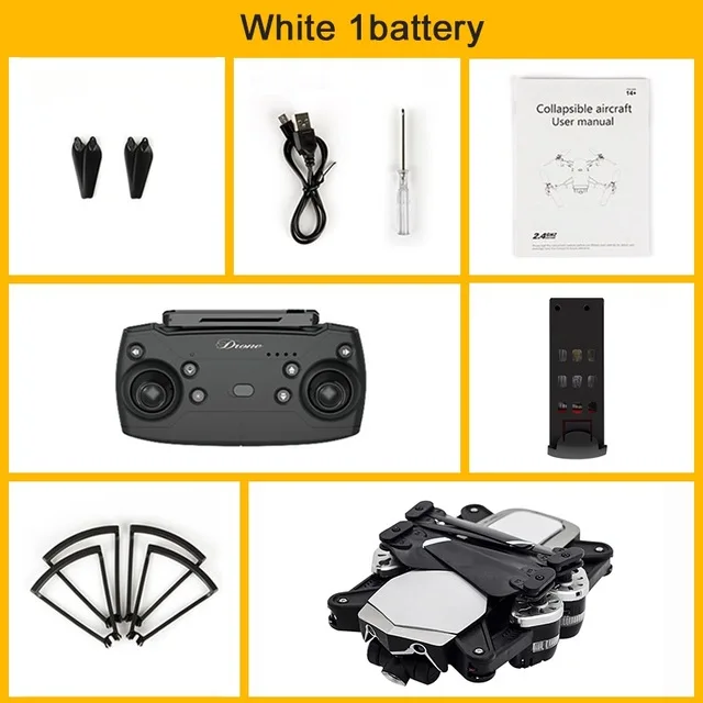 White 1Batteries JDRC JD-20S JD20S PRO WiFi FPV w/5MP 1080P HD камера 18 минут время полета складной Радиоуправляемый Дрон Квадрокоптер RTF - Цвет: White 1Batteries