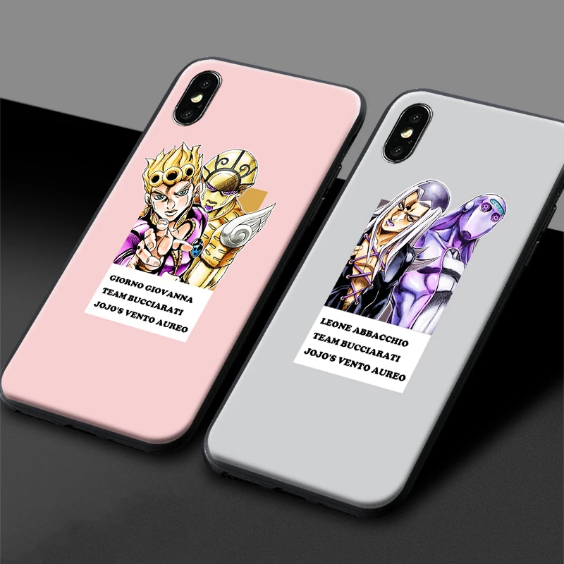 team bucciarati vento aureo jojos bizarre soft silicone phone case cover shell for iphone 6 6s 7 8 plus x xr xs 11 pro max free global shipping