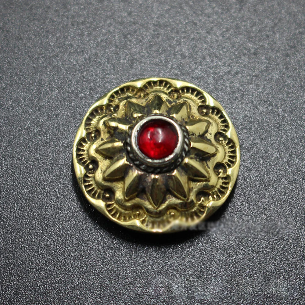 

20mm DIY leather craft floral decoration wallet button solid brass material 5pcs/lot