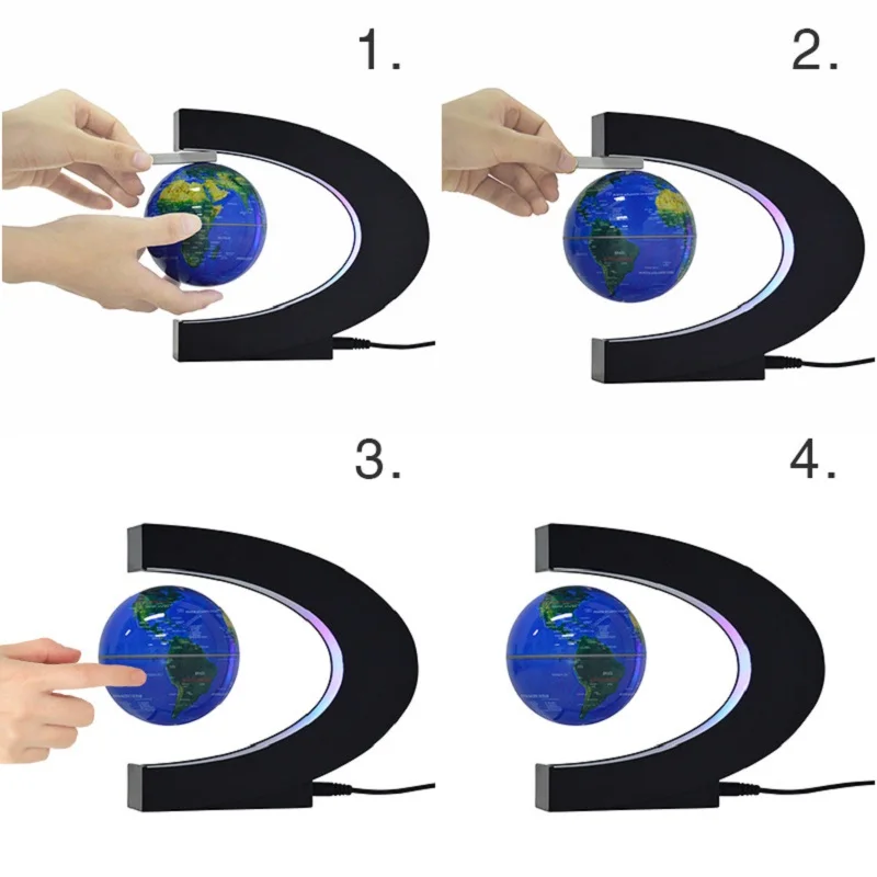Светодиодный карта мира магнитный парящий в воздухе светящийся Глобус не