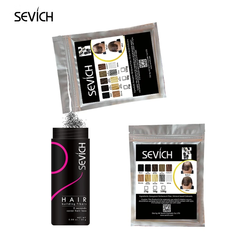 

Sevich Hair Fibers Powder Original Refill Bag Keratin Fibers for Thin Hair Instant Wig Building Fibers Powders Hairline Comb 25g