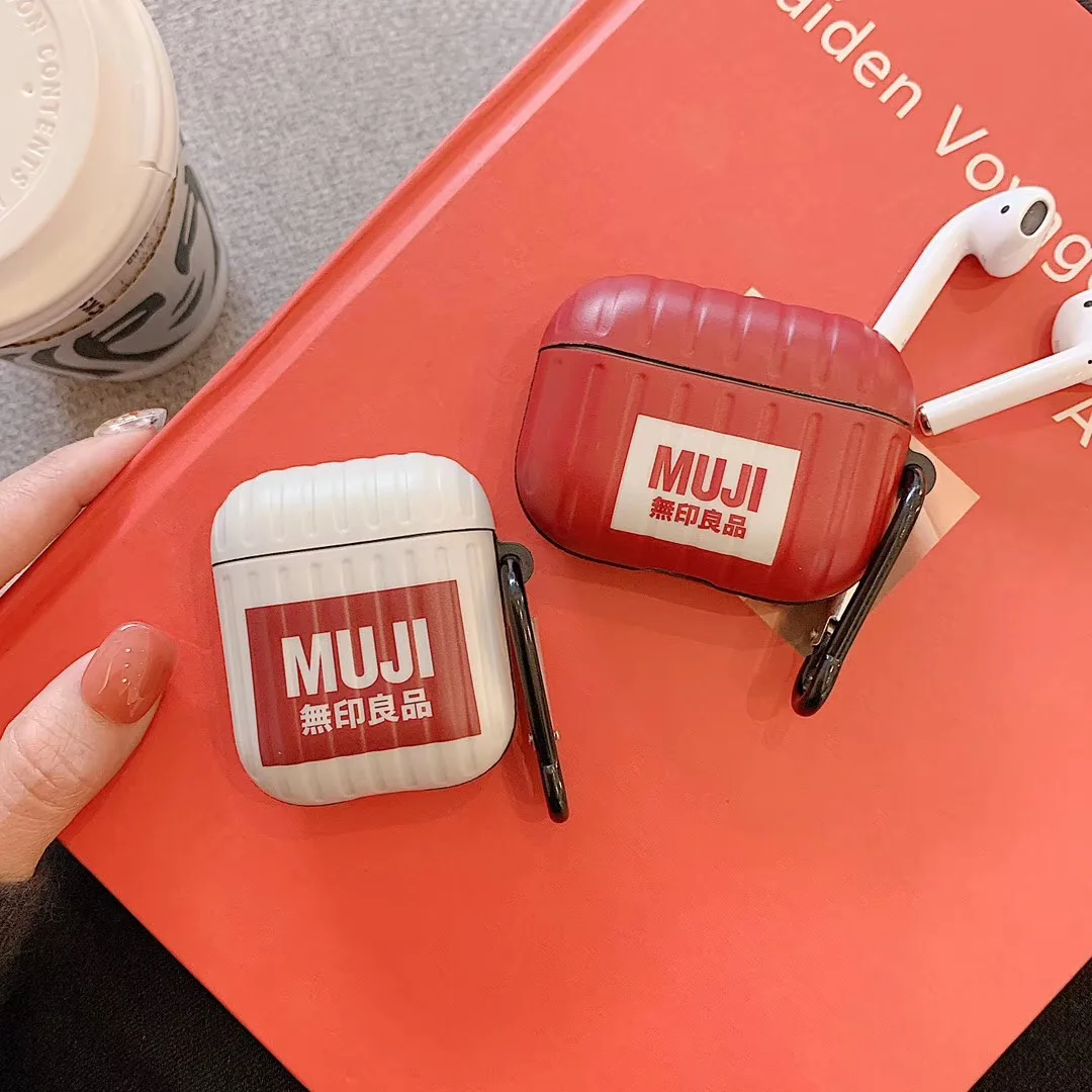 Роскошная Беспроводная bluetooth гарнитура MUJI чехол для Apple Airpods 3 2 1 pro японский бренд