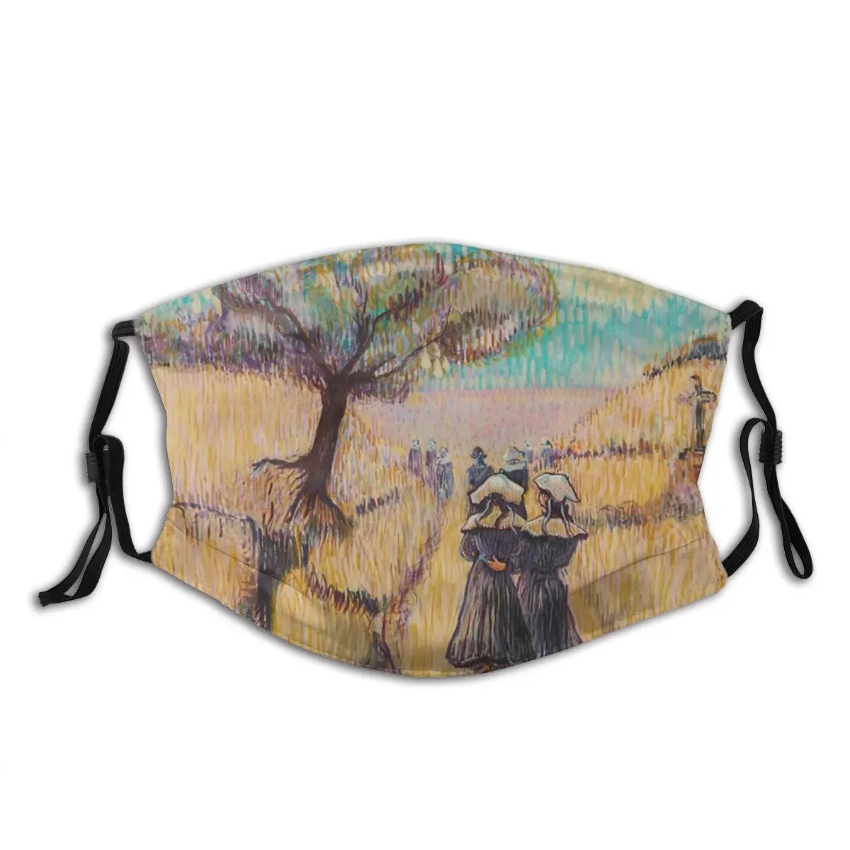 

Bretons Walking By Charles Laval Washable Printed Mouth Face Mask Windproof Cold Proof with Filters Earloop Protection Cover