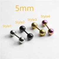 1pc new creative multi color barbell earrings hip hop rock stainless steel mens and womens trend party earrings birthday gifts