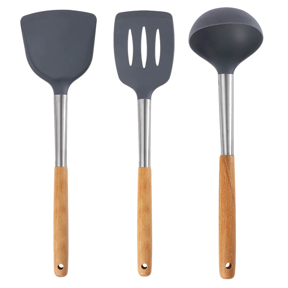 

1 Set Kitchen Cookware Spatula and Spoon Household Cooking Tools (Grey)