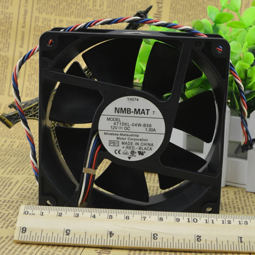 For NMB 4715KL-04W-B56 12cm 12V 1.3A Y4574 120*120*38mm 4 wire ant special fan