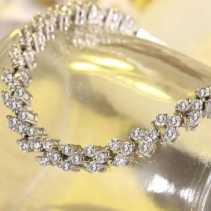 

Hot Fashion 925 Sterling Silver Bracelet For Women Luxury Zircon Bracelet High-quality Popular Bracelet Valentine's Day Present