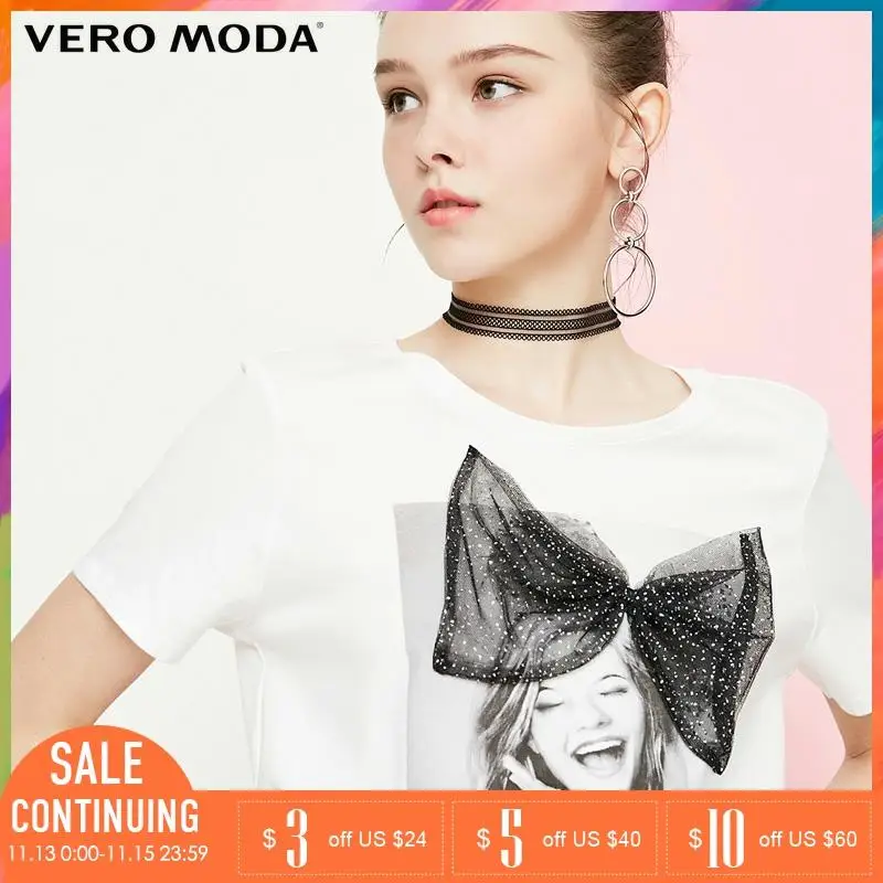 Vero Moda женская футболка с объемным бантом | 318301508 Женская одежда